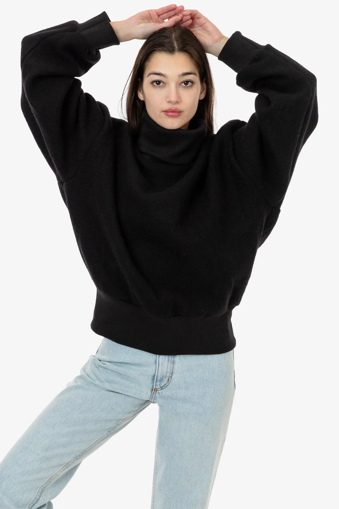 RWHR313 Wool Turtleneck Sweater Heavy Cotton Rib