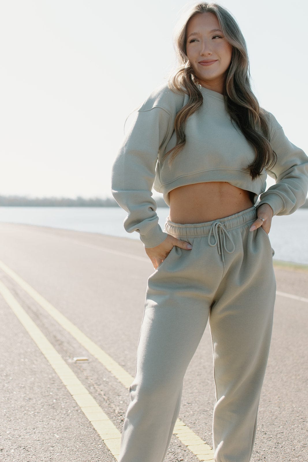 Sage Green Lounge Set Sweatpants for Sale Online