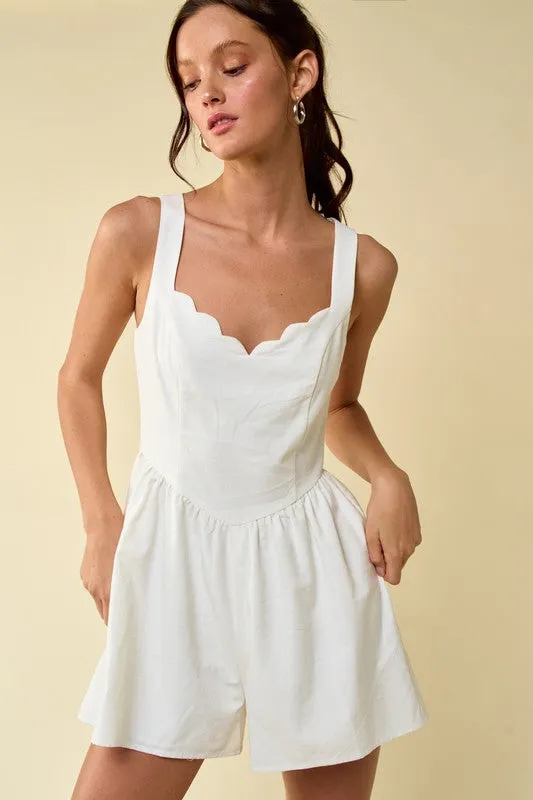 Scalloped Trim Playsuit