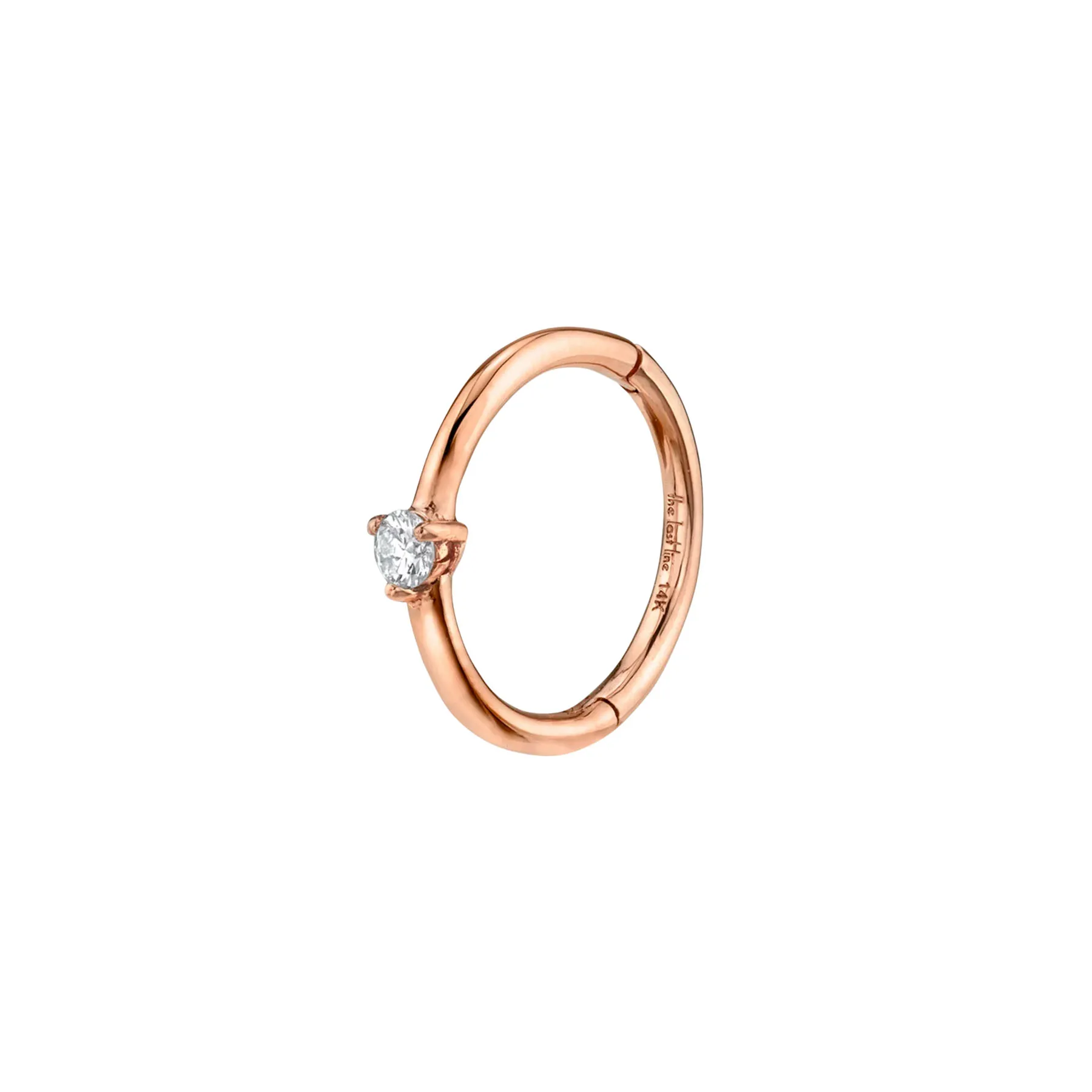 Seamless Hoop White Diamond 14k Rose Gold