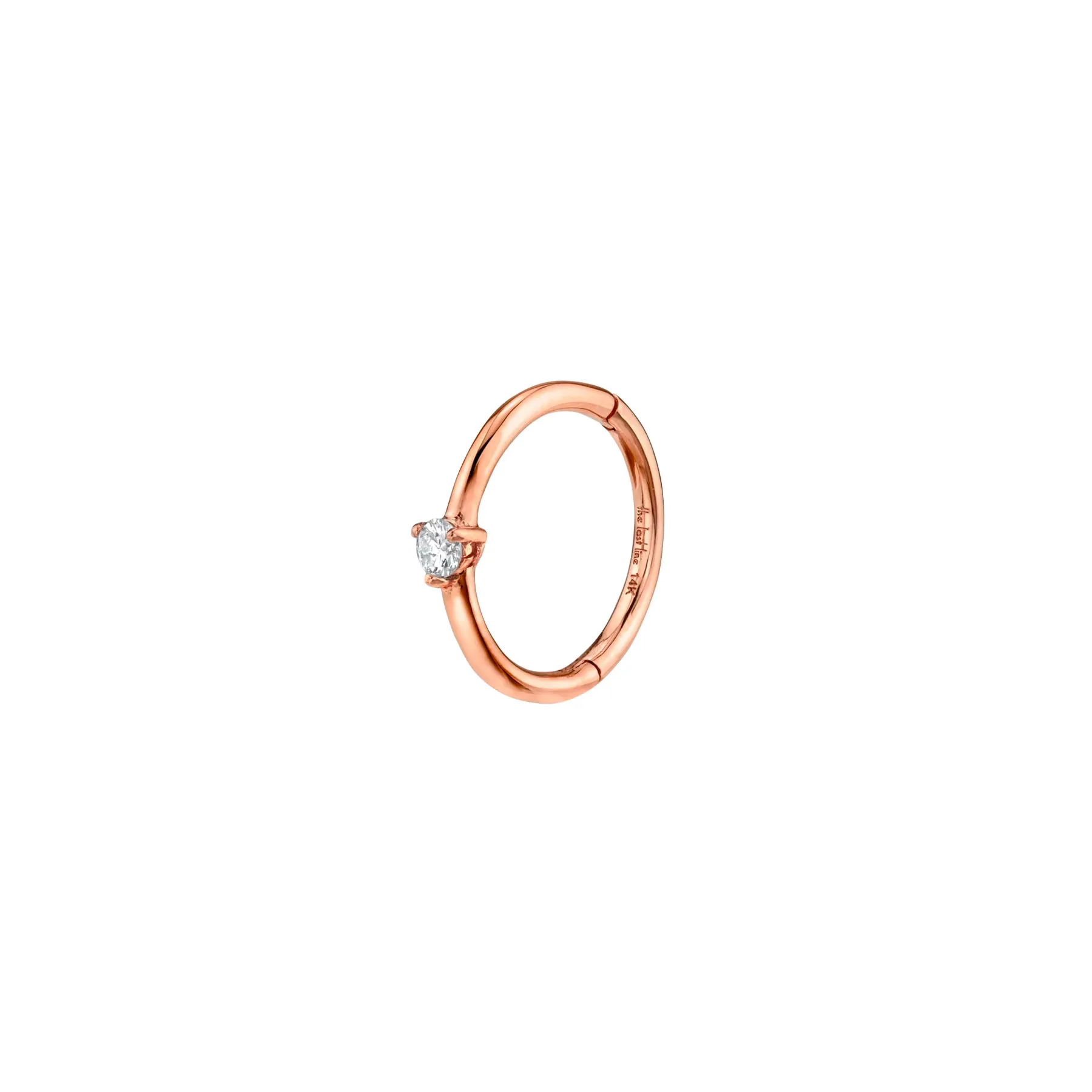 Seamless Hoop White Diamond 14k Rose Gold