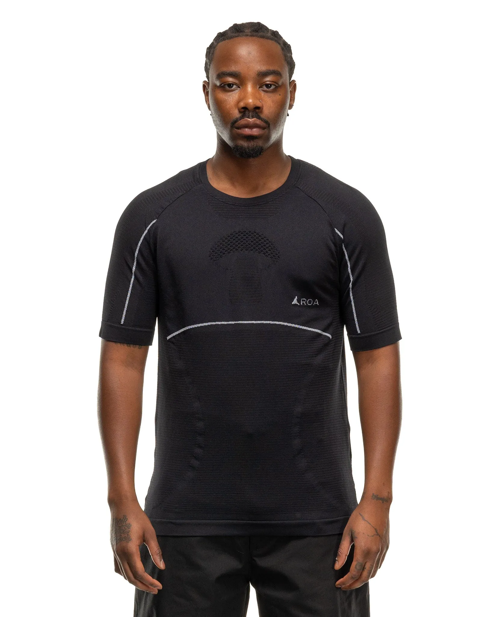 Black Seamless Short Sleeve Shirt