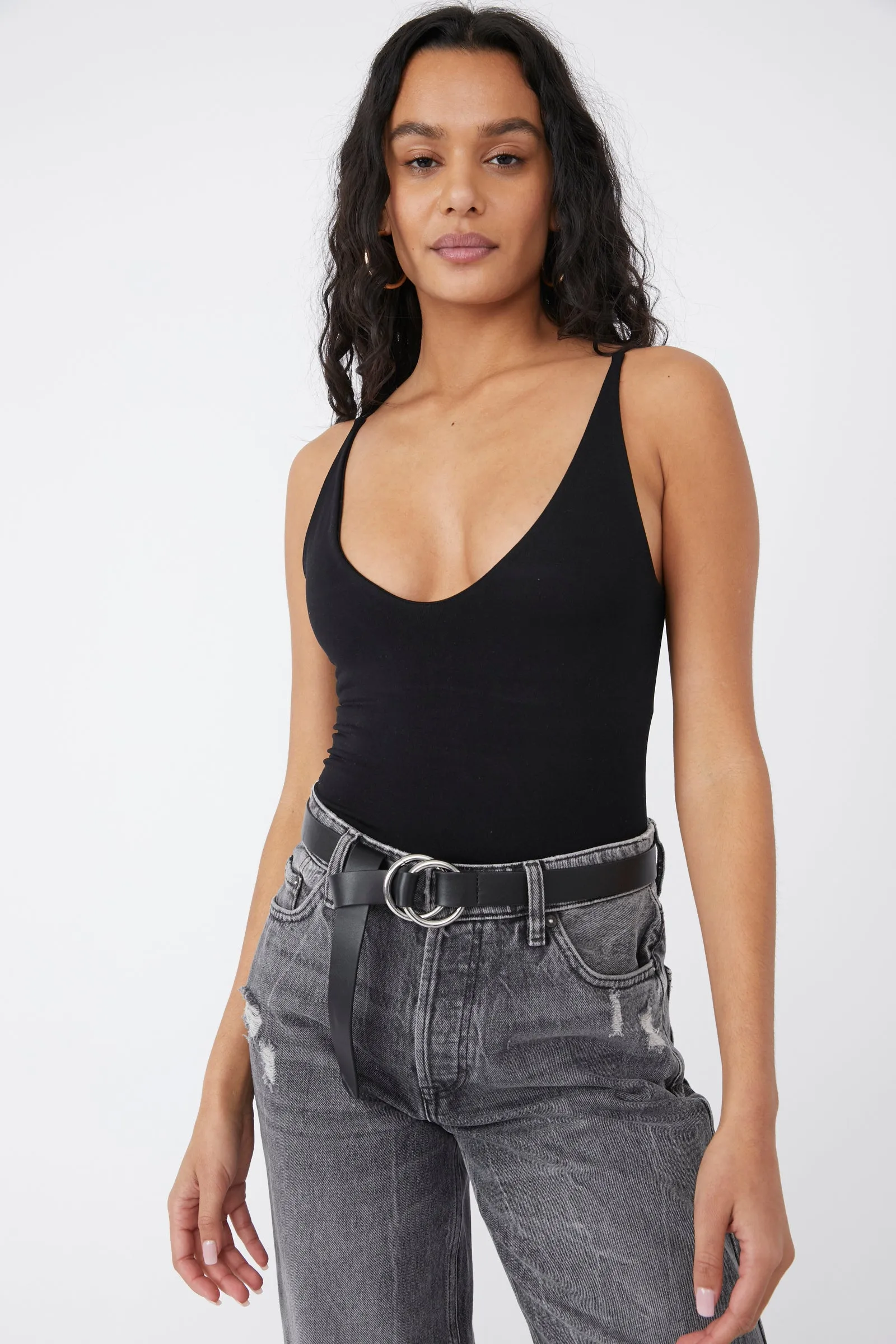 Seamless V Neck Cami Black