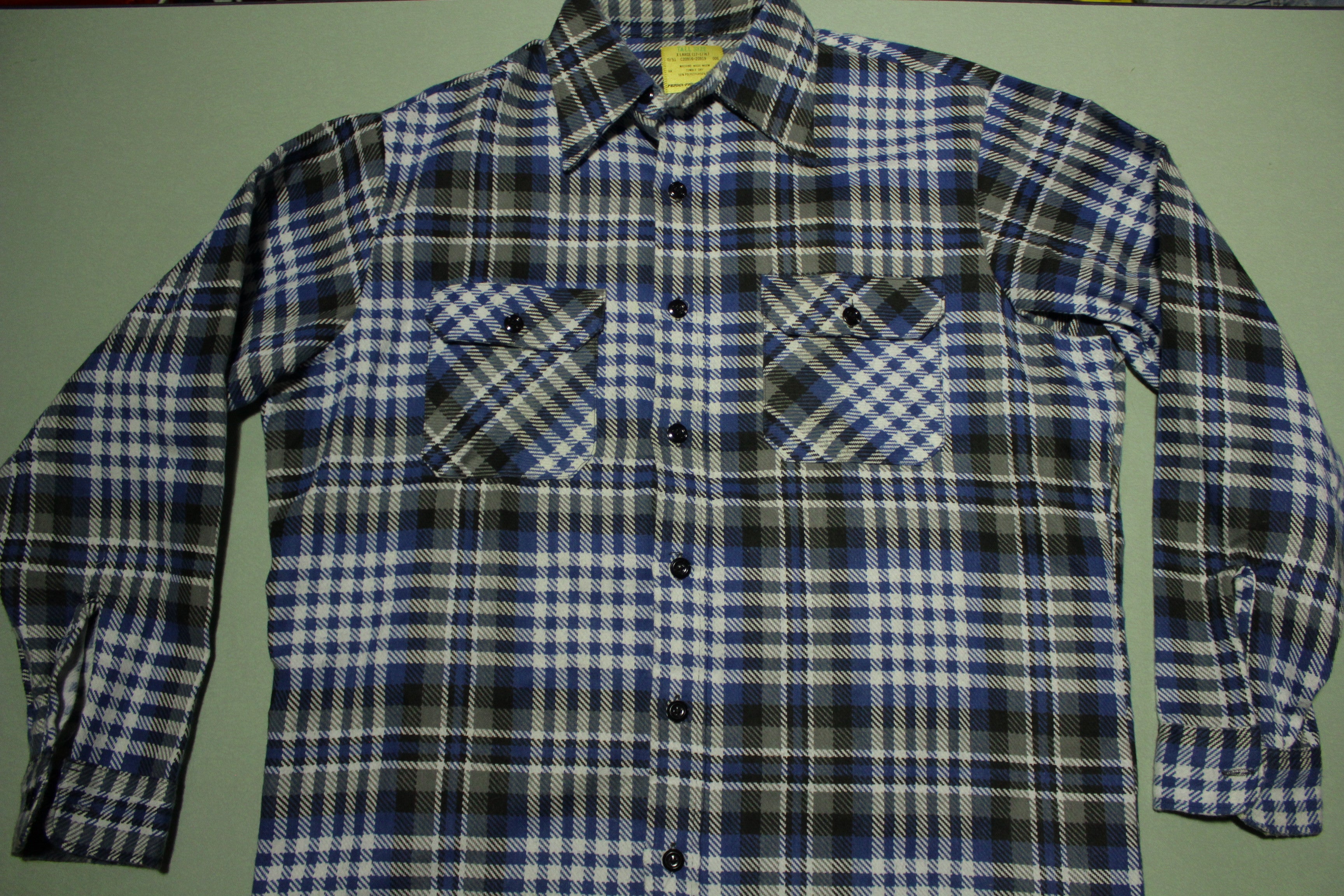 Sears Vintage 70's Plaid Flannel Western Shirt