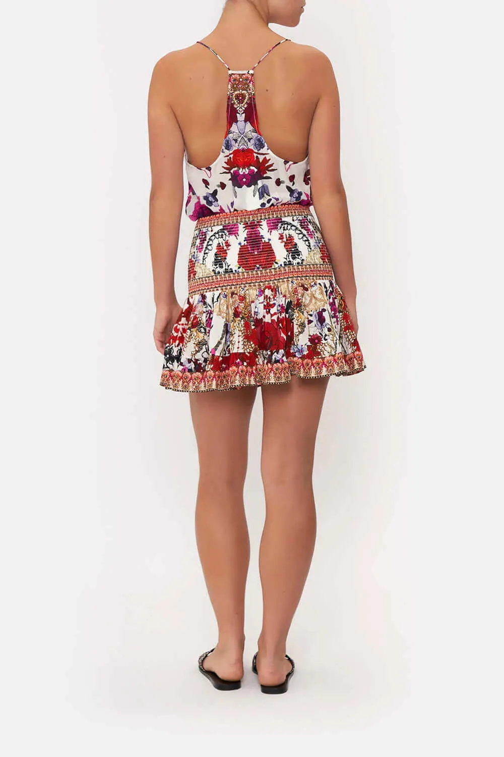 Short Shirred Reign Of Roses Skirt