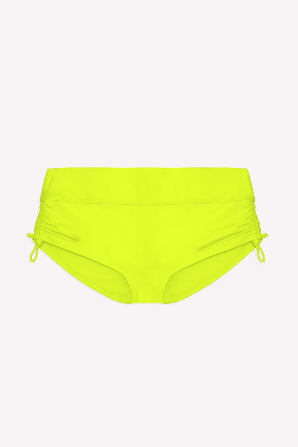 Neon Yellow Side Tie Boyshort Bikini Bottoms