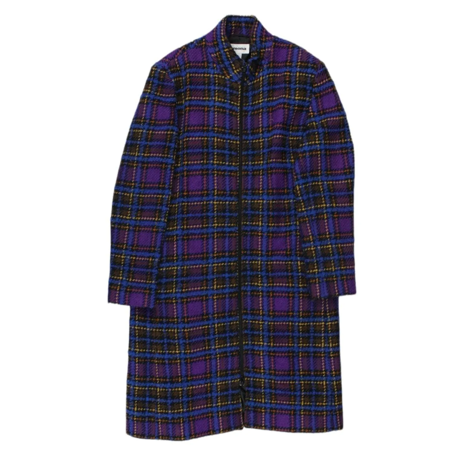 Simona Purple Blue Tartan Winter Coat