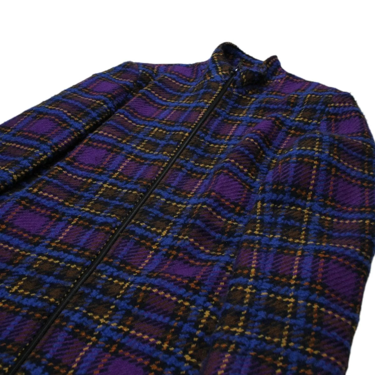 Simona Purple Blue Tartan Winter Coat