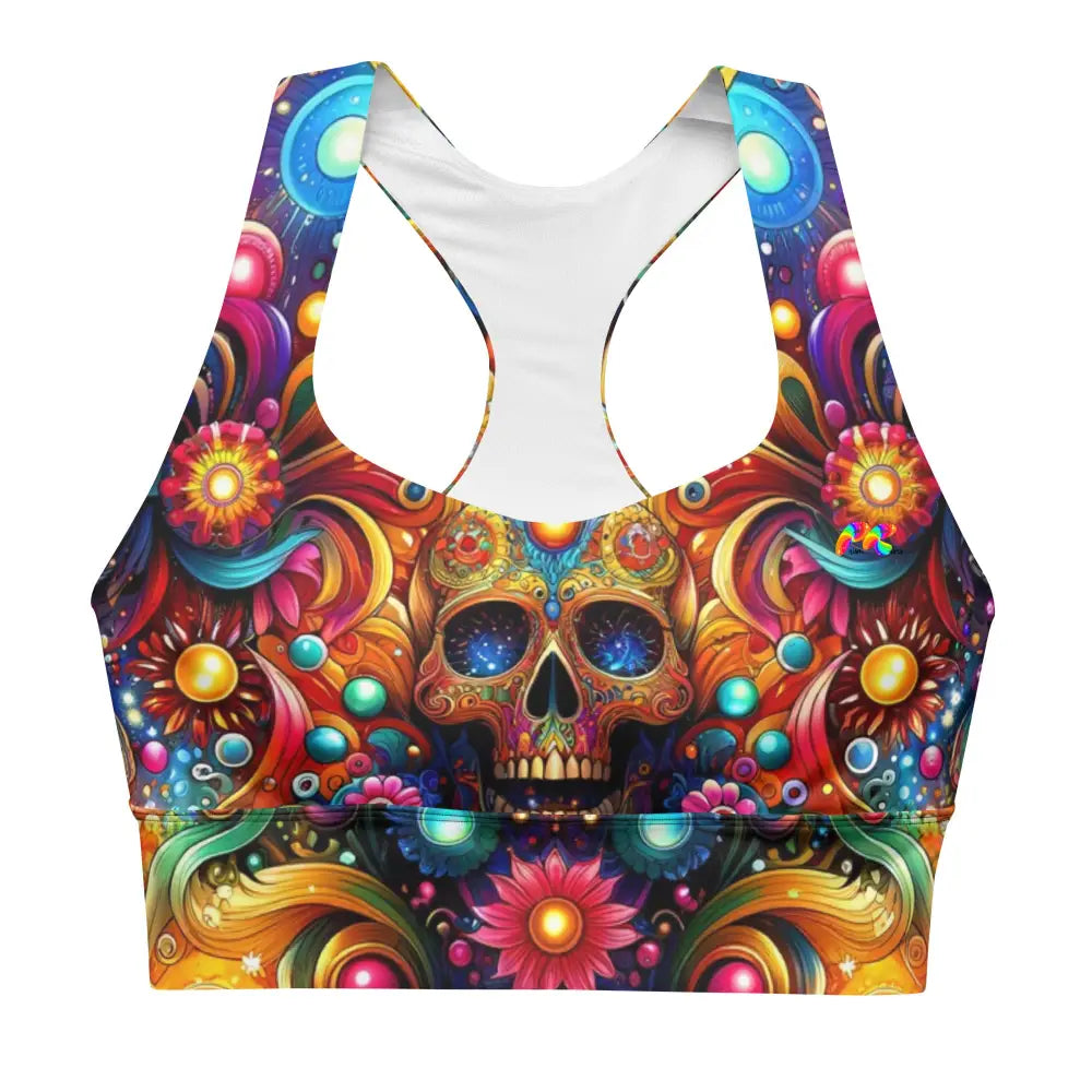 Skull Light Fantasia Rave Sports Bra