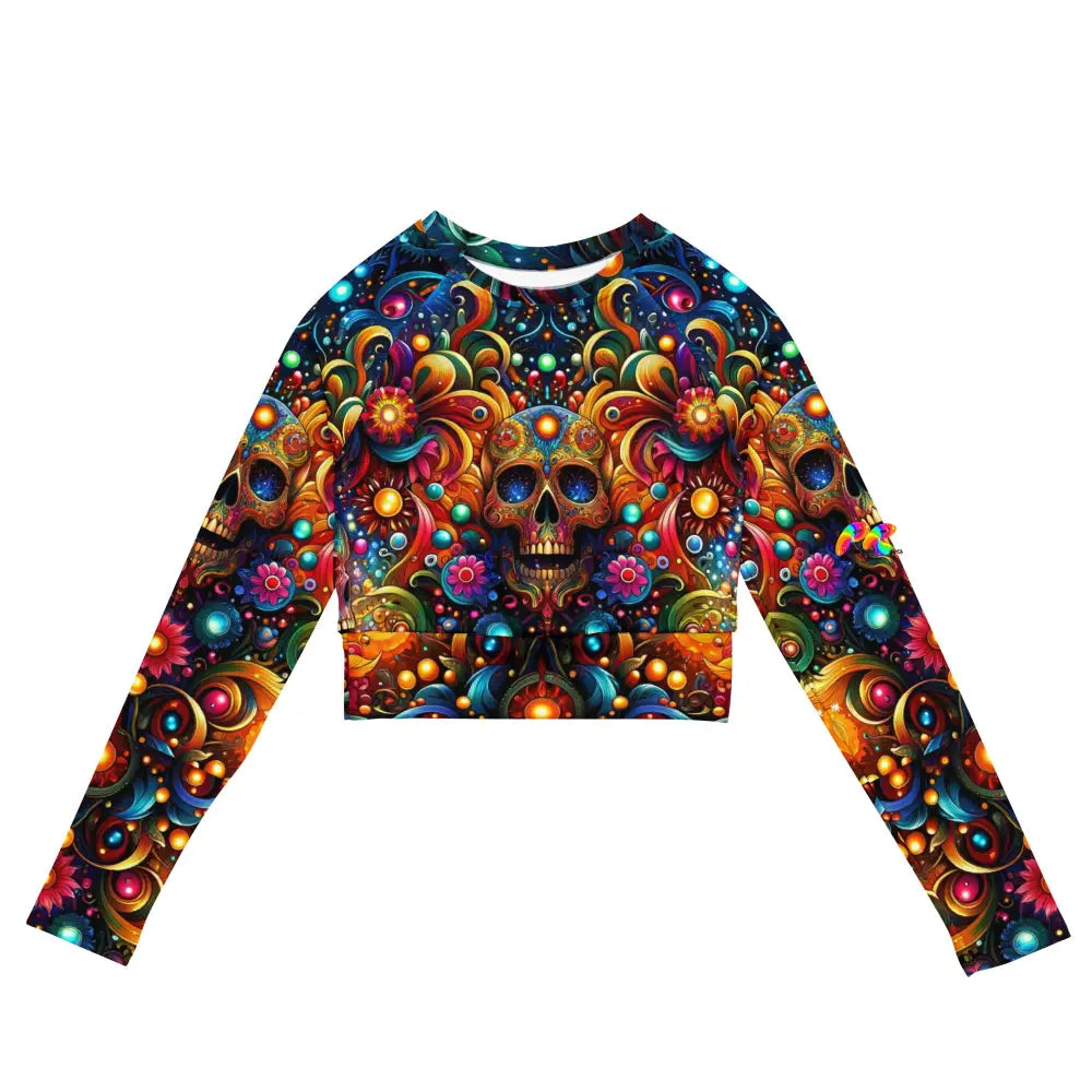 Skull Print Crop Top for Rave Events