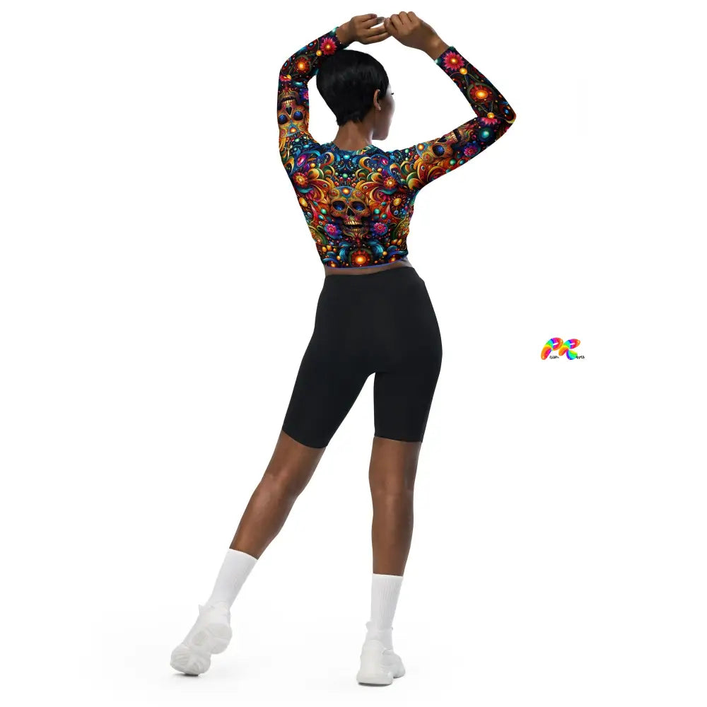 Skull Print Crop Top for Rave Events