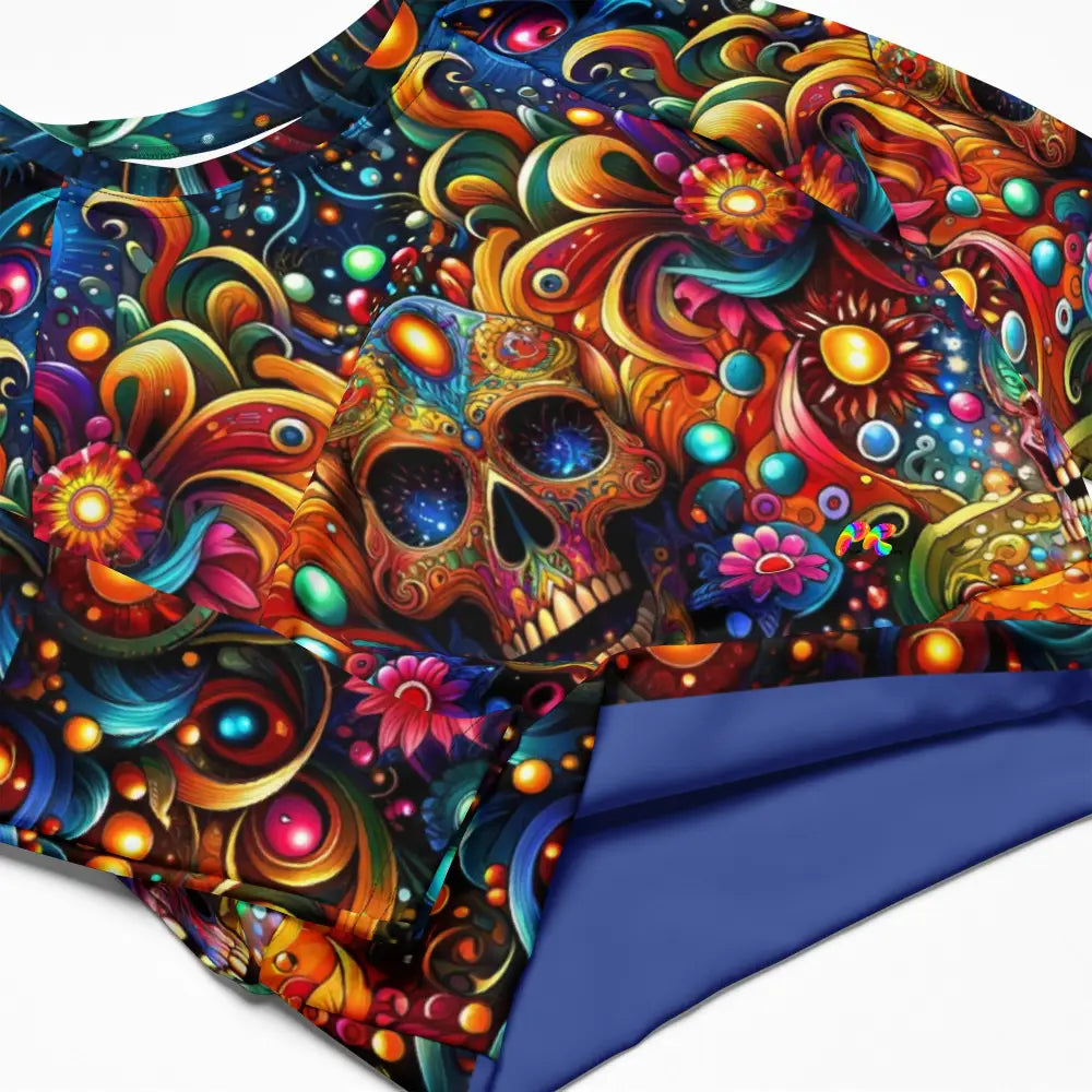 Skull Print Crop Top for Rave Events