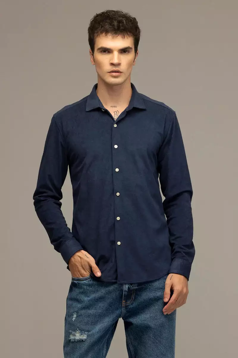 sleek navy shirt