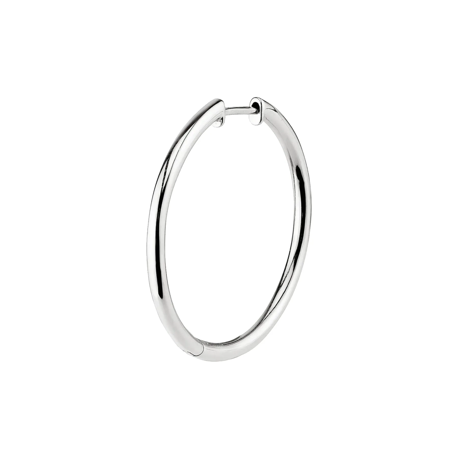 14k White Gold Slim Hoop Earring #2