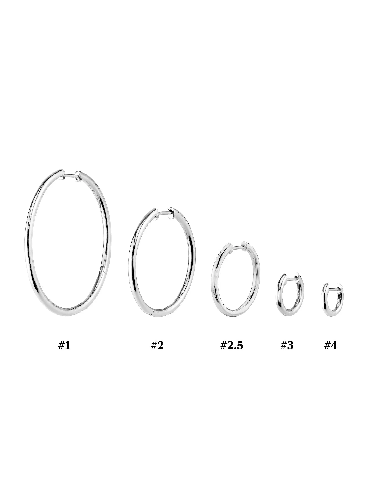 14k White Gold Slim Hoop Earring #2