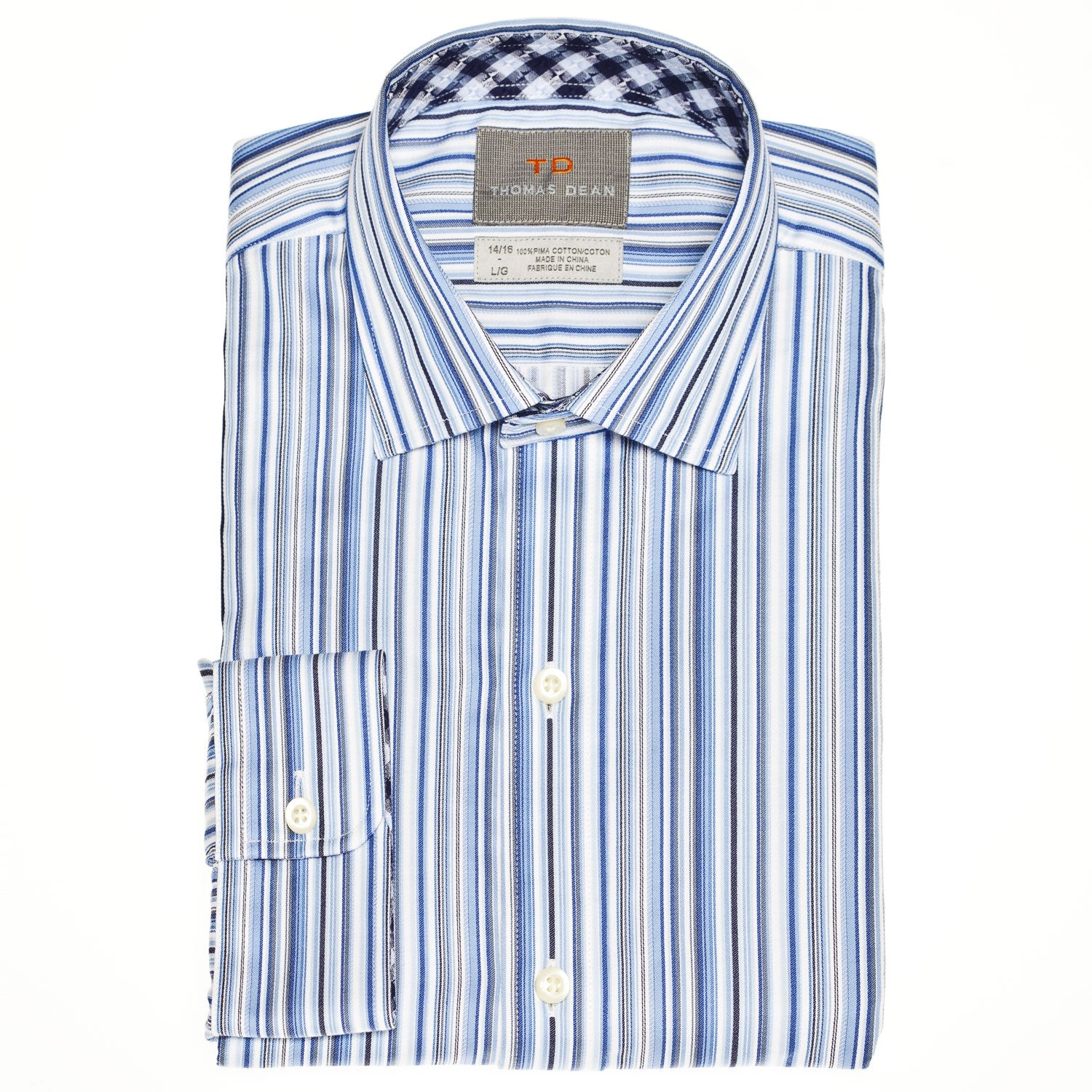 Boys Blue Poplin Stripe Shirt - Button Down