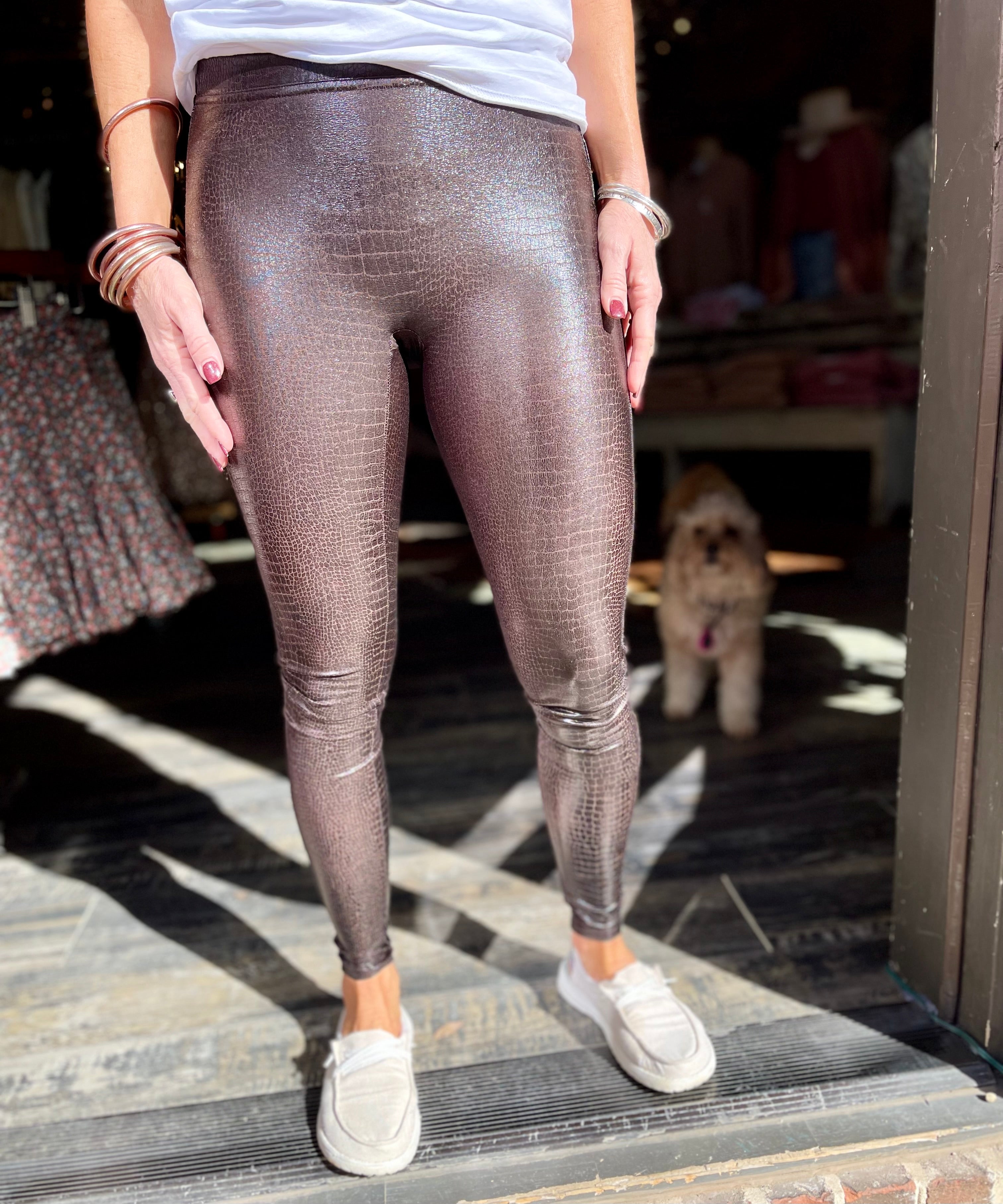 Spanx Croc Shine Legging, Faux Leather Legging