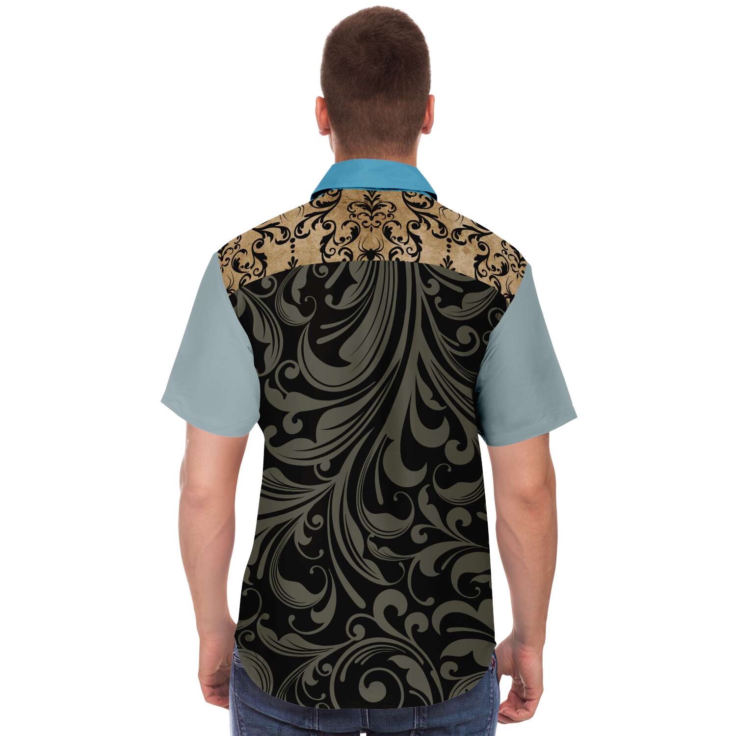 Steampunk Warrior Short Sleeve Button Down Shirt