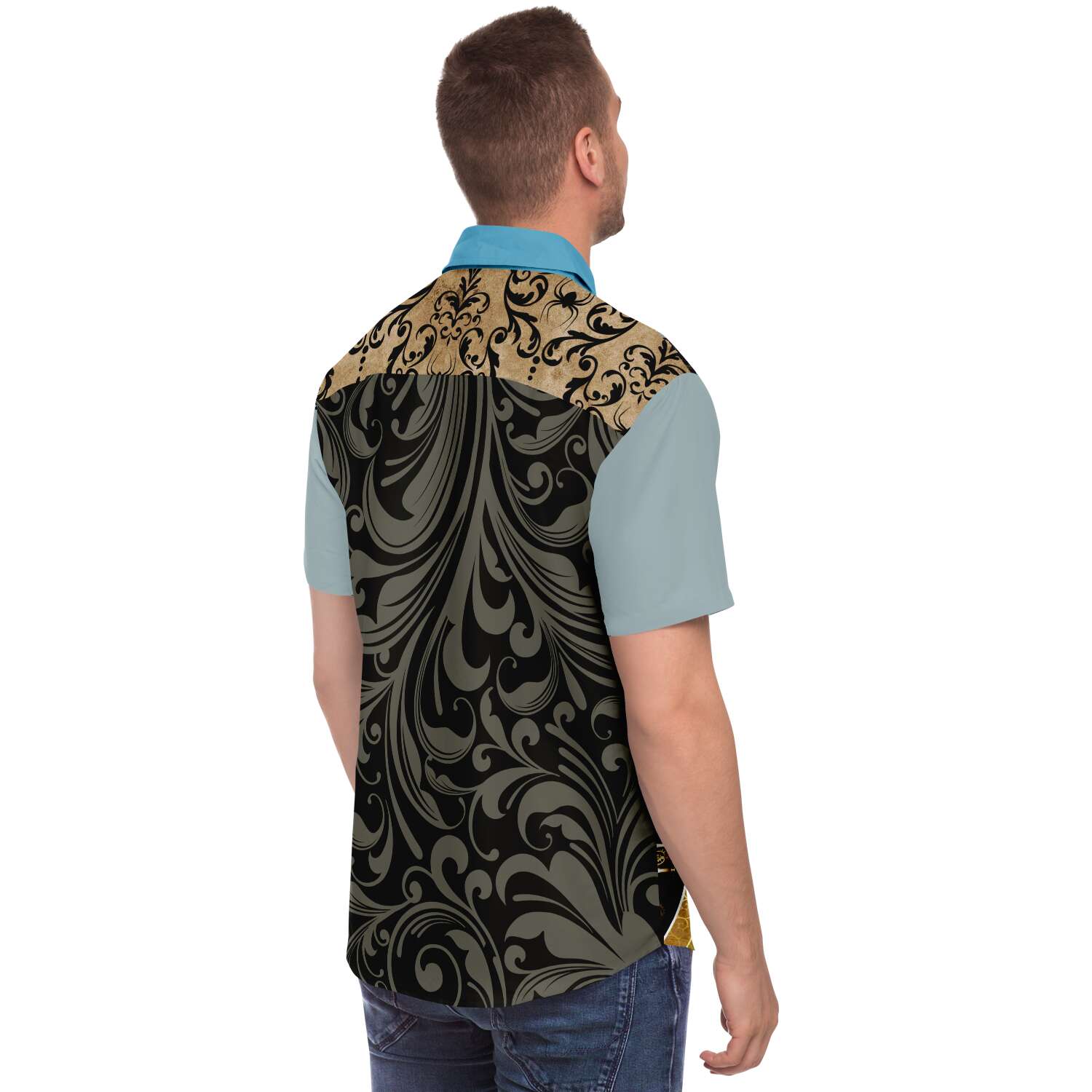 Steampunk Warrior Short Sleeve Button Down Shirt