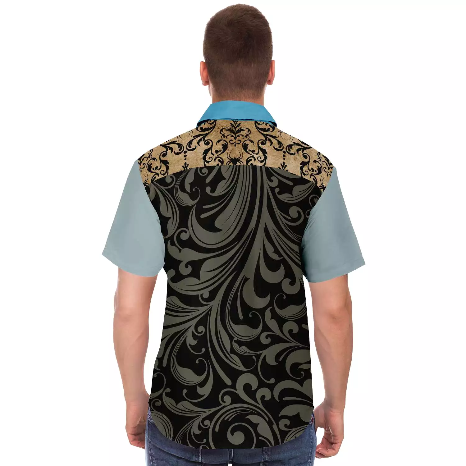 Steampunk Warrior Short Sleeve Button Down Shirt