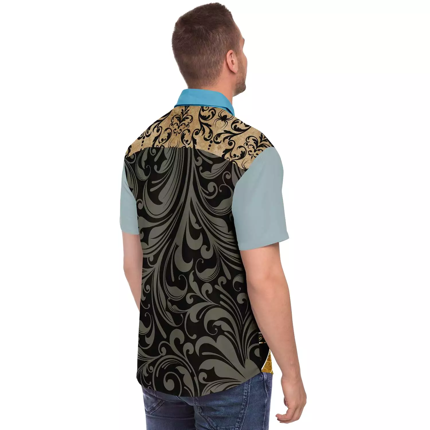 Steampunk Warrior Short Sleeve Button Down Shirt