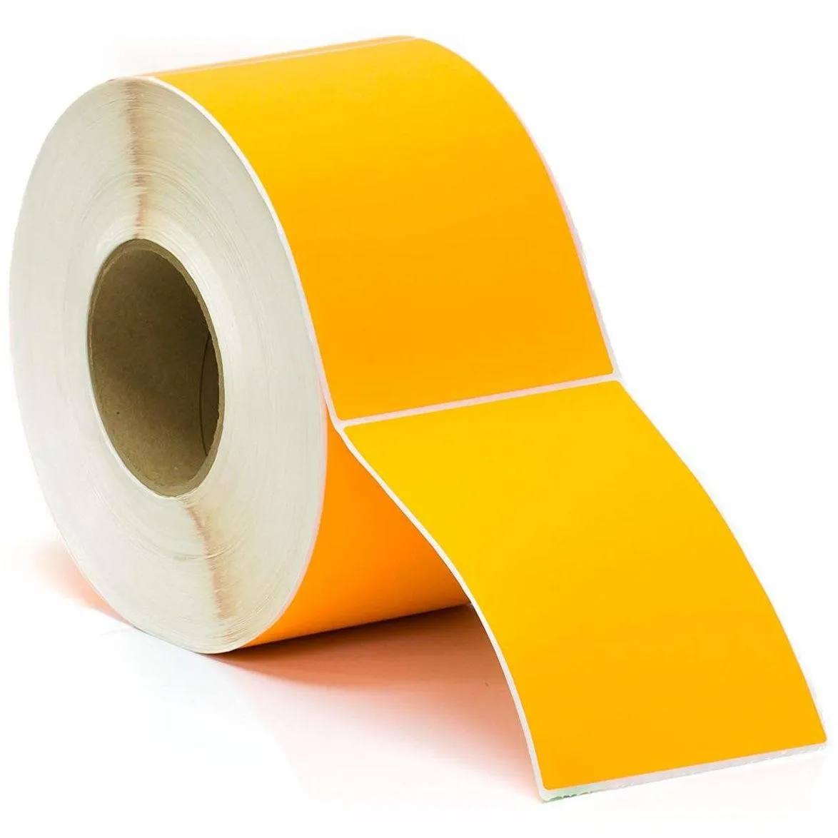 Stock Forms Thermal Transfer Labels Permanent Adhesive Perforated 100x150mm Orange Roll 1000