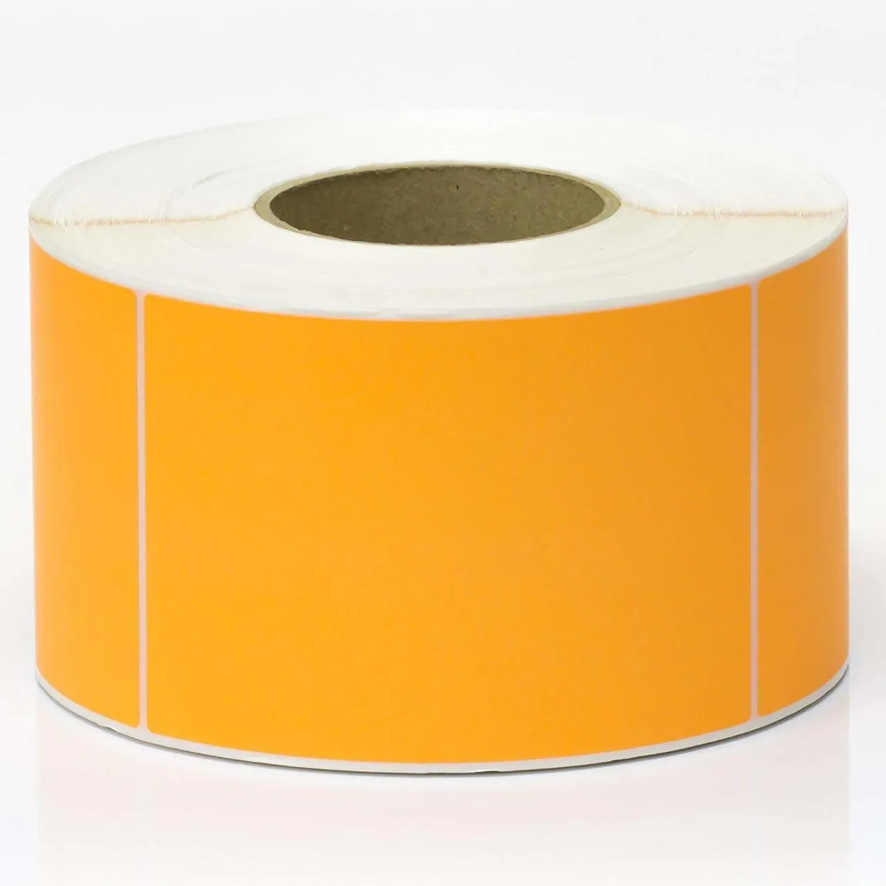 Stock Forms Thermal Transfer Labels Permanent Adhesive Perforated 100x150mm Orange Roll 1000