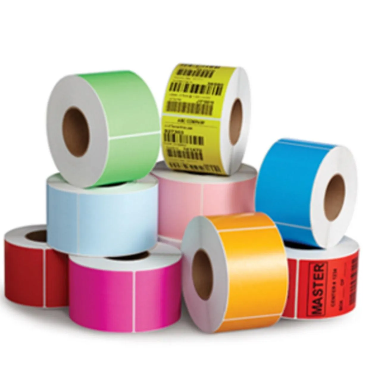 Stock Forms Thermal Transfer Labels Permanent Adhesive Perforated 100x150mm Orange Roll 1000