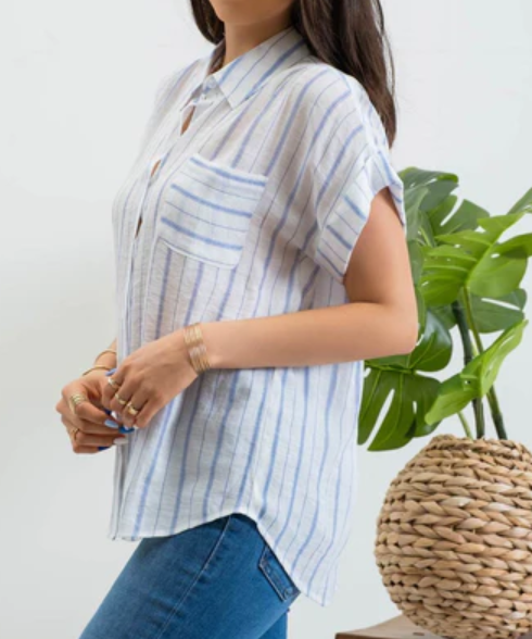 Blue Stripe Button Down Shirt