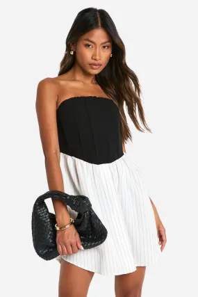 Stripe Corset Shirt Dress