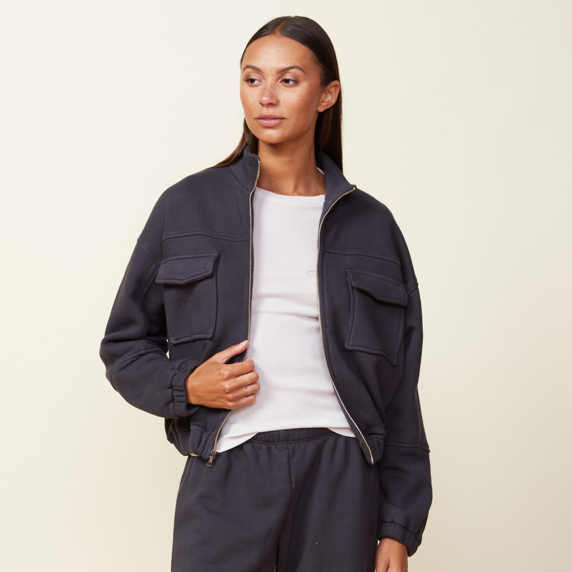 Stylish Bomber Jacket with Seams