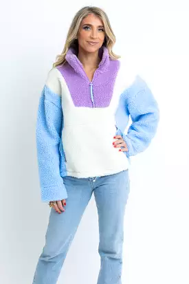 Stylish Fleece Jacket with Colorblock Design