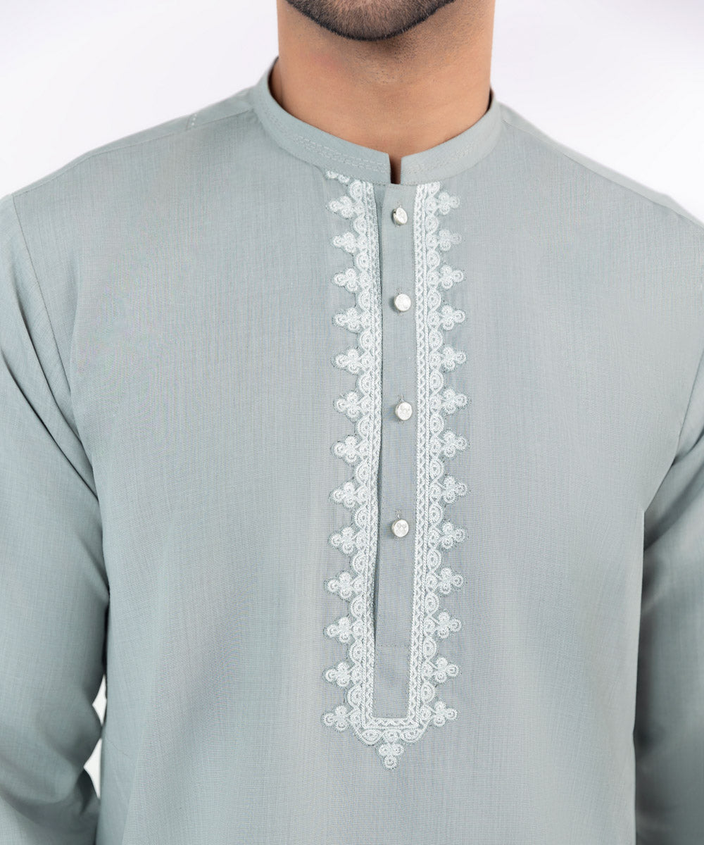 Stylish Kurta with Embroidered Wash & Wear Fabric