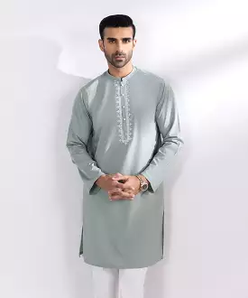 Stylish Kurta with Embroidered Wash & Wear Fabric