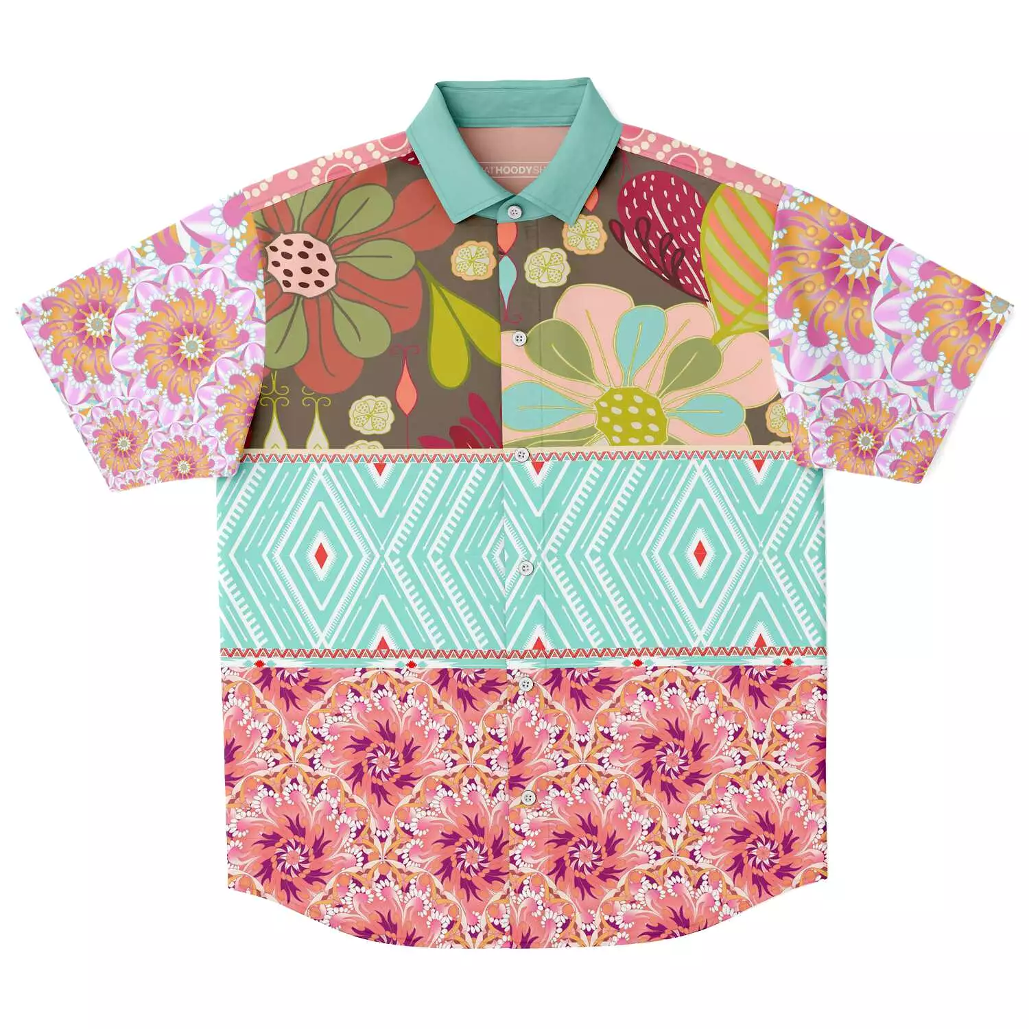 Summer Love printed short sleeve casual shirt.