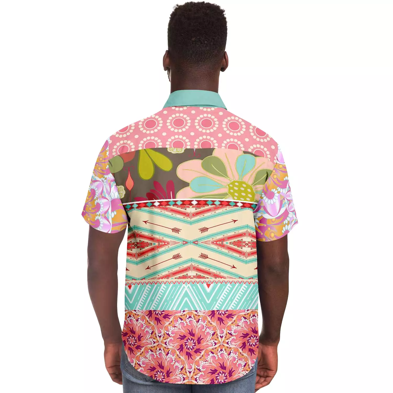 Summer Love printed short sleeve casual shirt.