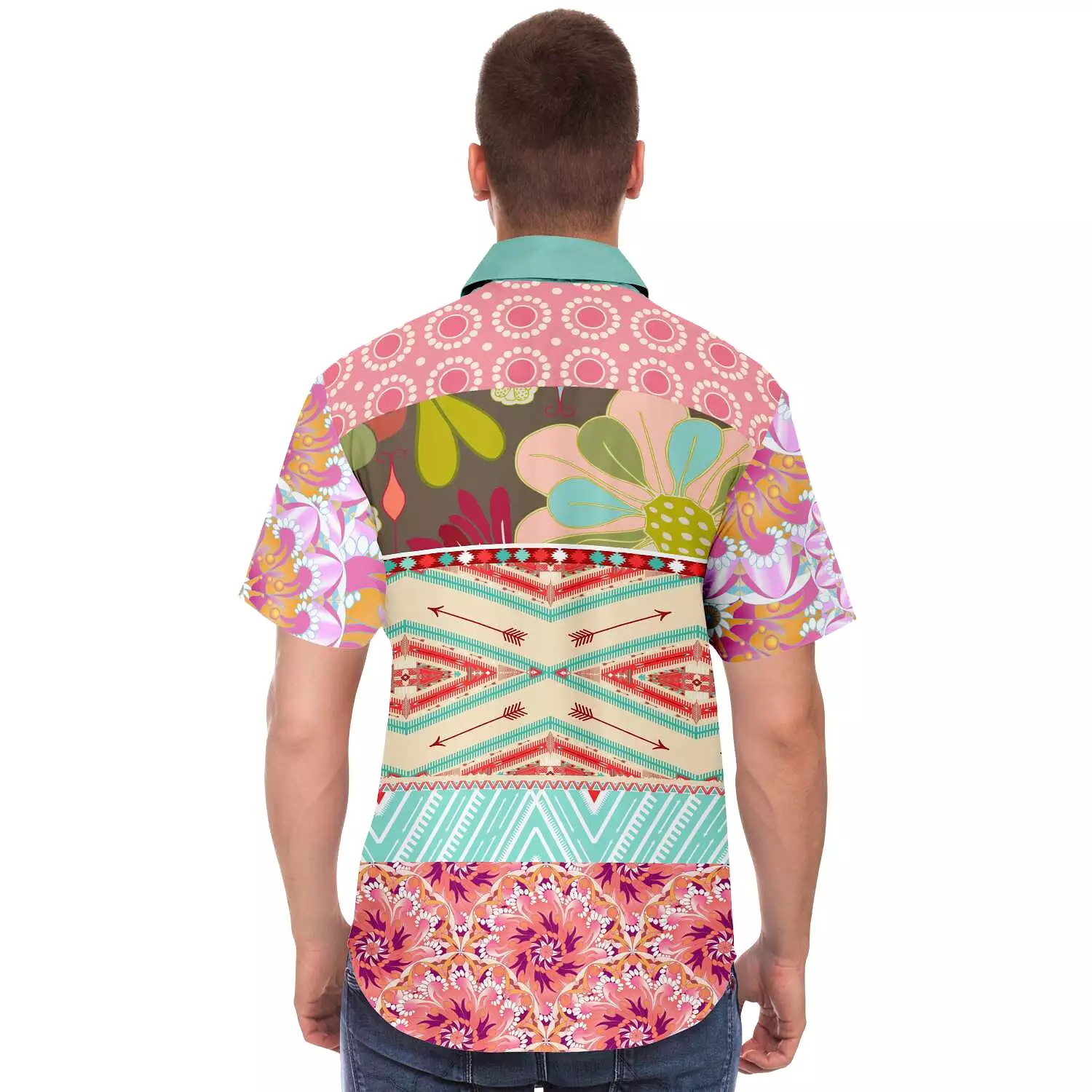 Summer Love printed short sleeve casual shirt.