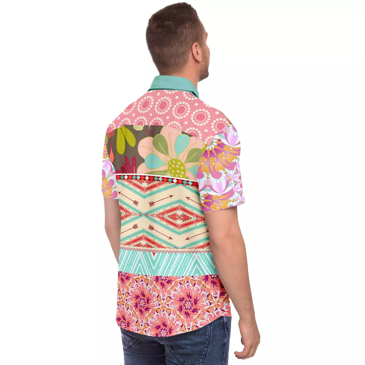 Summer Love printed short sleeve casual shirt.