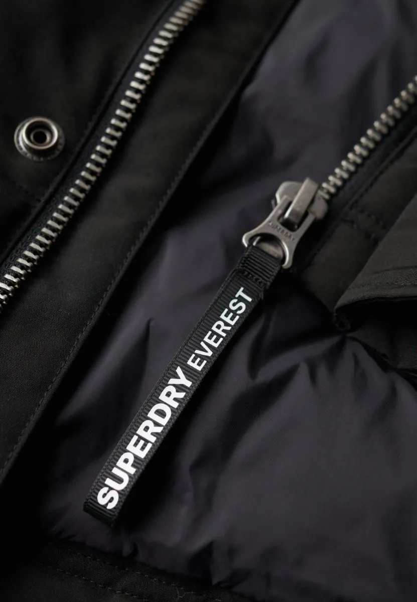 Superdry Everest Hooded Puffer Gilet Jet Black