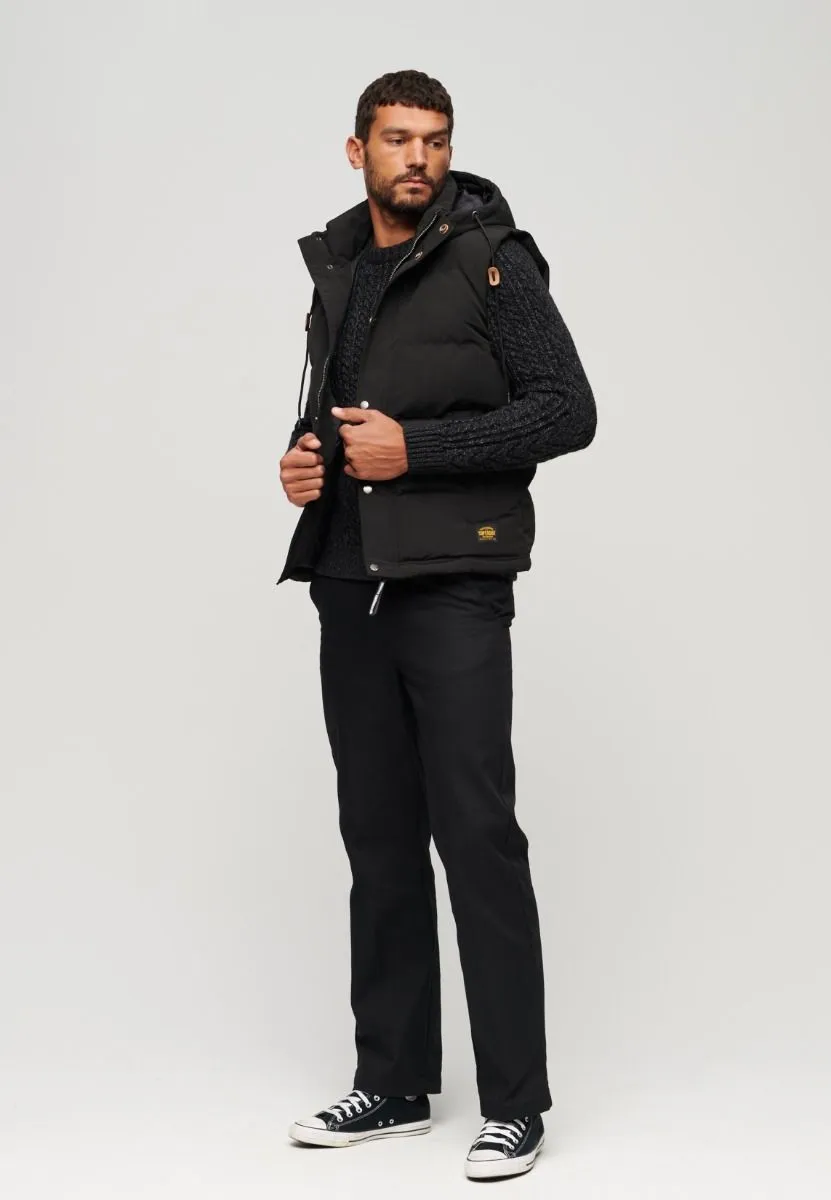 Superdry Everest Hooded Puffer Gilet Jet Black