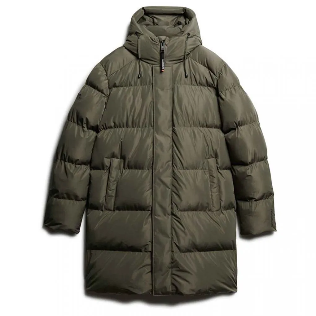 Superdry Hooded Sports Puffer Jacket Dusty Olive Green