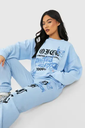 Sweater Tracksuit with Graffiti Print