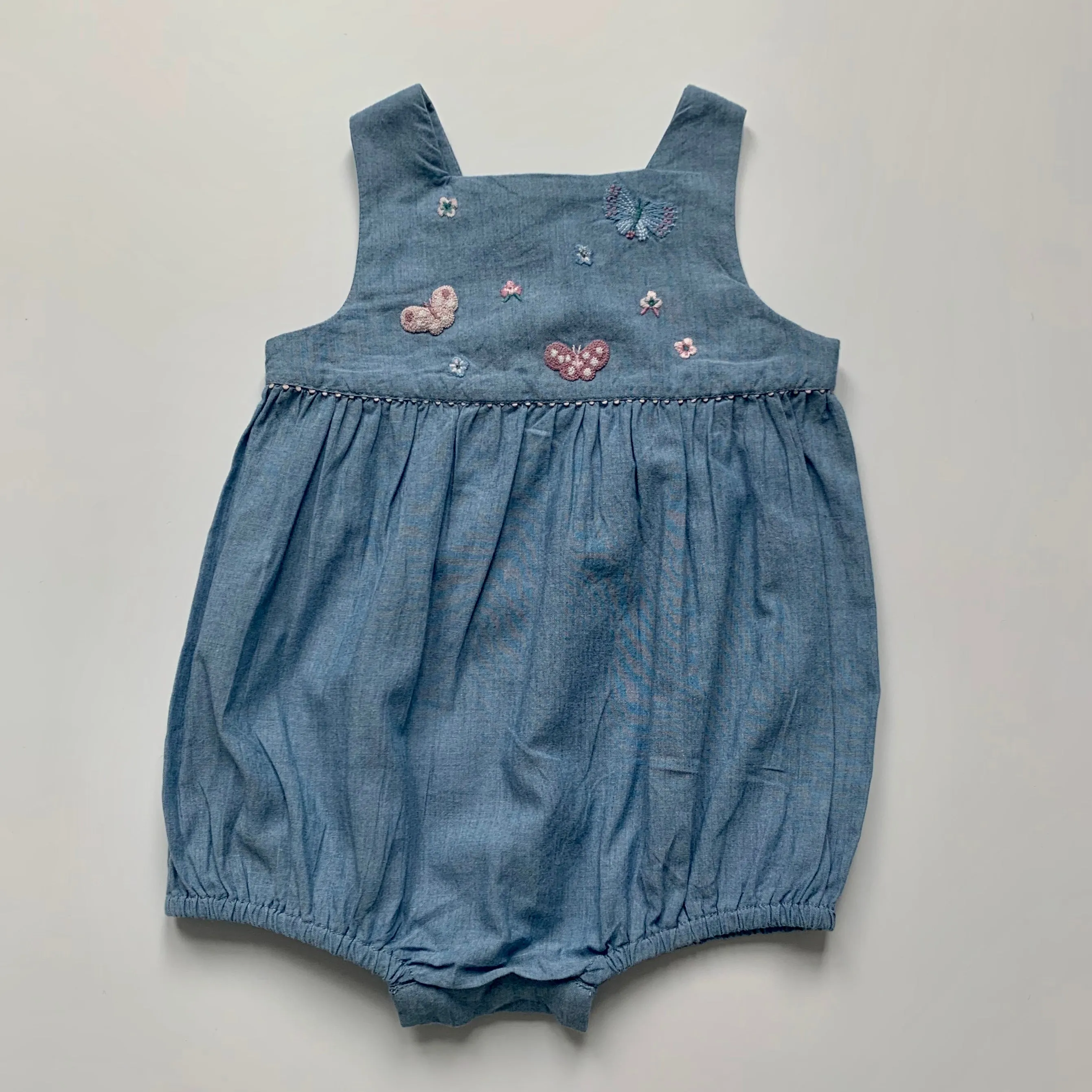 Chambray Romper for 6-Month-Olds by Tartine et Chocolat