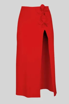 Tess Cherry Long Straight Skirt - Limited Edition