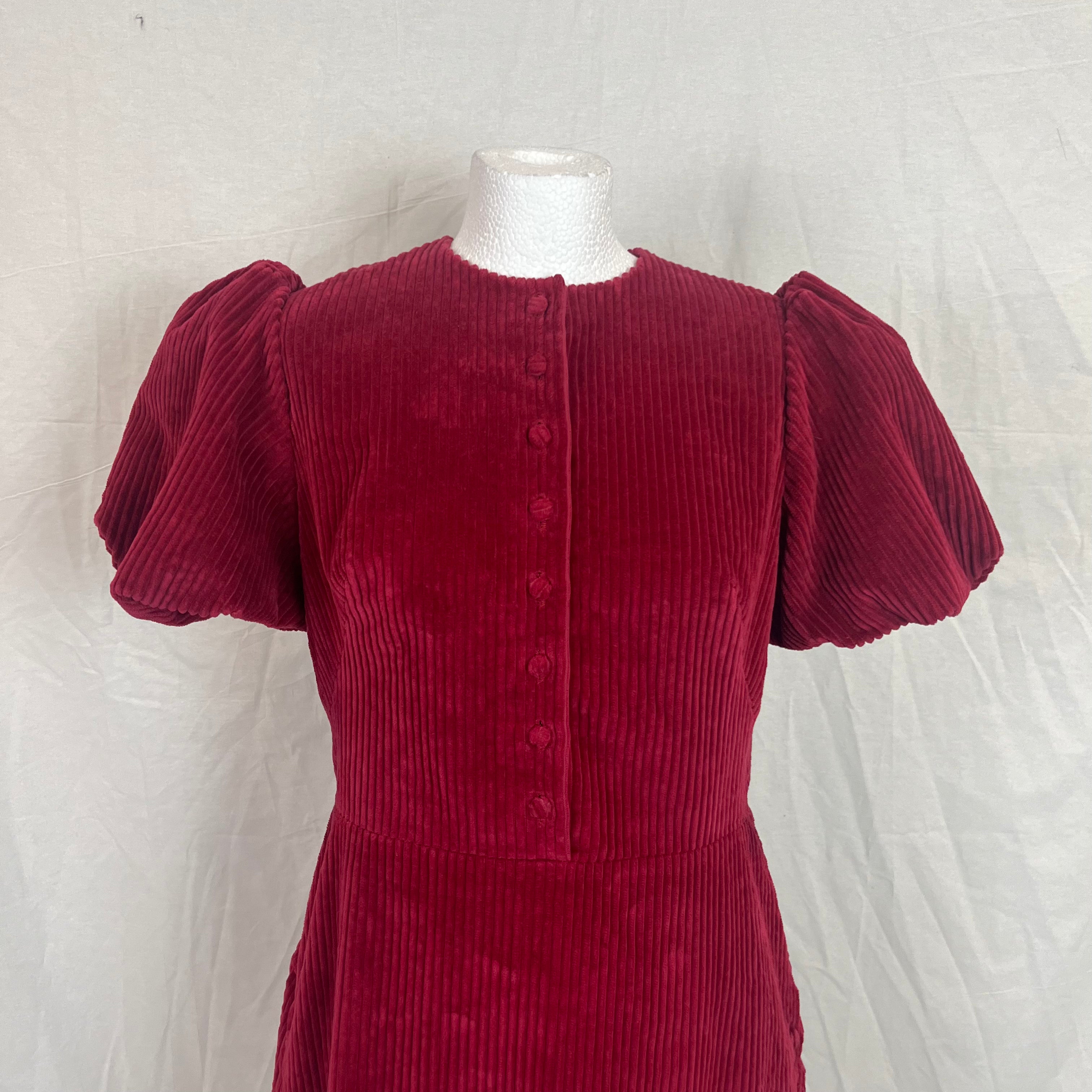 The Vampire's Wife red corduroy mini dress, size M