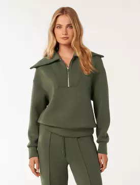 Tiana Loungewear Sweatshirt with Zip Front.