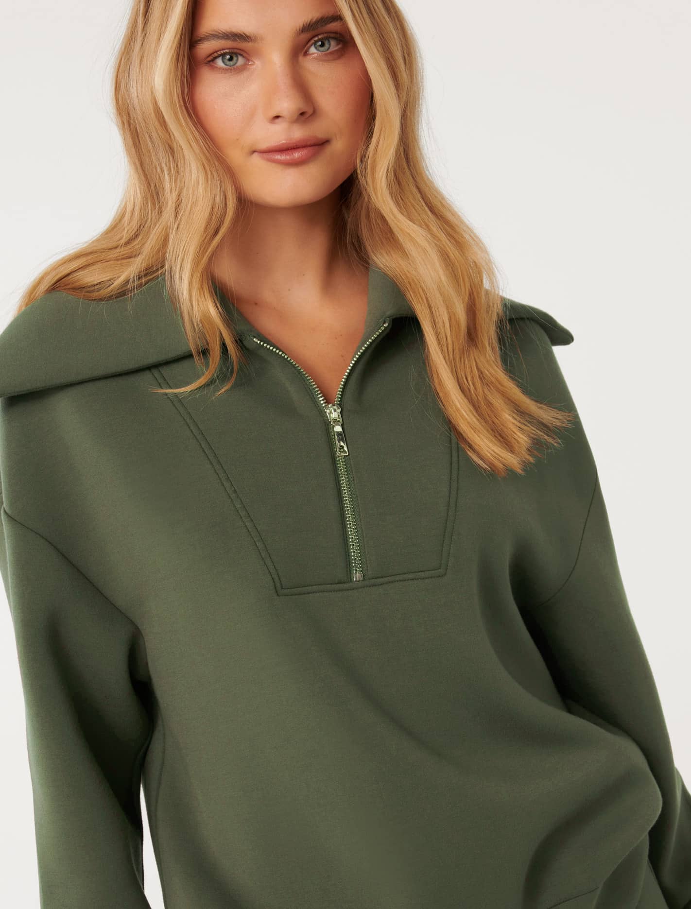 Tiana Loungewear Sweatshirt with Zip Front.