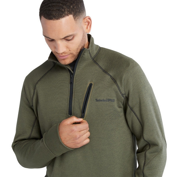 Timberland Pro Men's Reaxion 1/4 Zip Athletic Fleece Jacket - Green