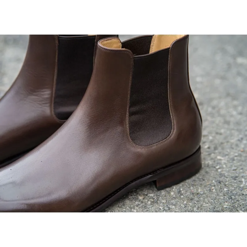 TLB Artista Chelsea Boot Dark Brown Semi Hatch Grain