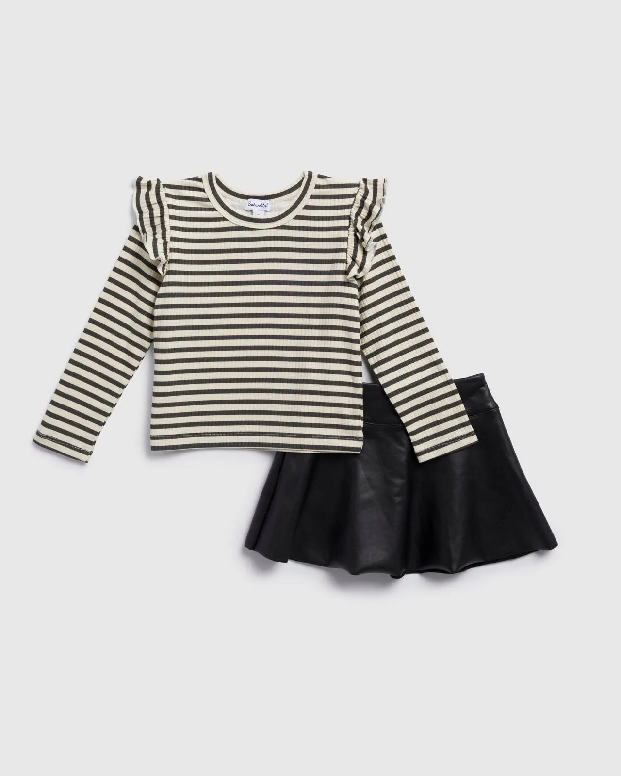 Toddler Girls Paris Striped Skirt Set